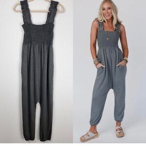 NWT Three Bird Nest willow smocked Harem jumpsuit XL